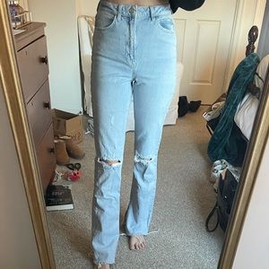 Zara split hem jeans